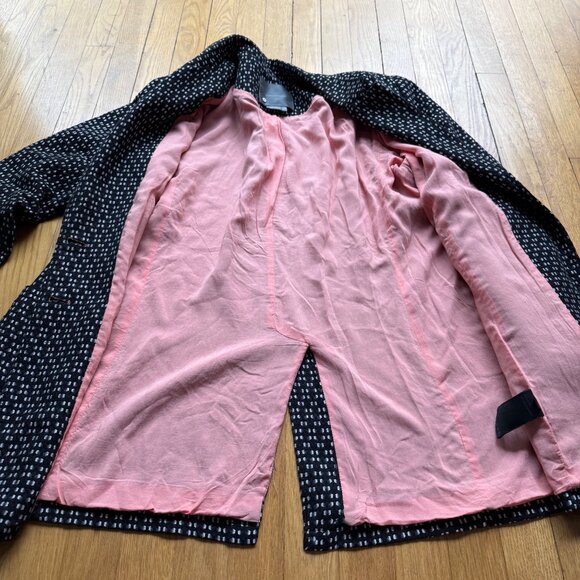 Anthropologie Size L Black & White Filipa Single-Breasted Textured Blazer Jacket - Picture 16 of 16